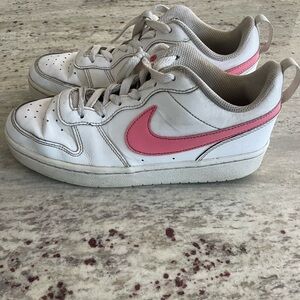 Nike White and Pink Sneakers. GUC.  Size 6Y.